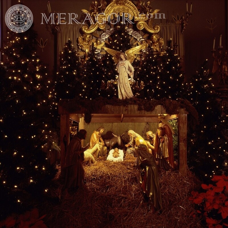 Рождество Христово картинка на аву Праздники Религиозные