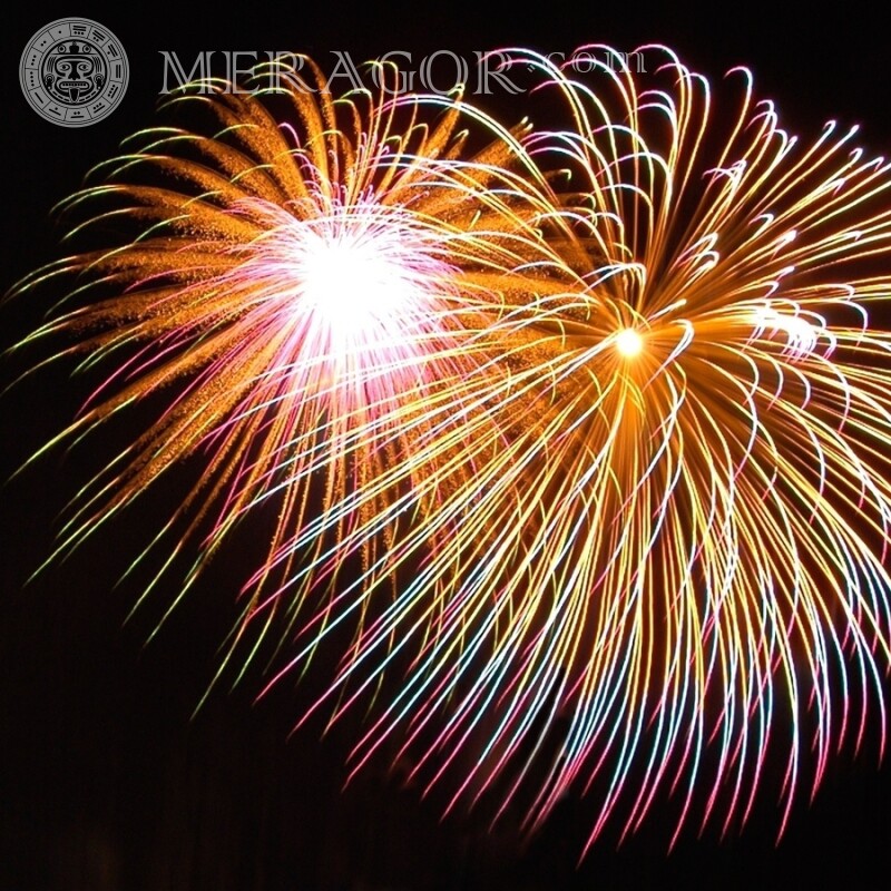 Festive fireworks on the avatar Holidays New Year