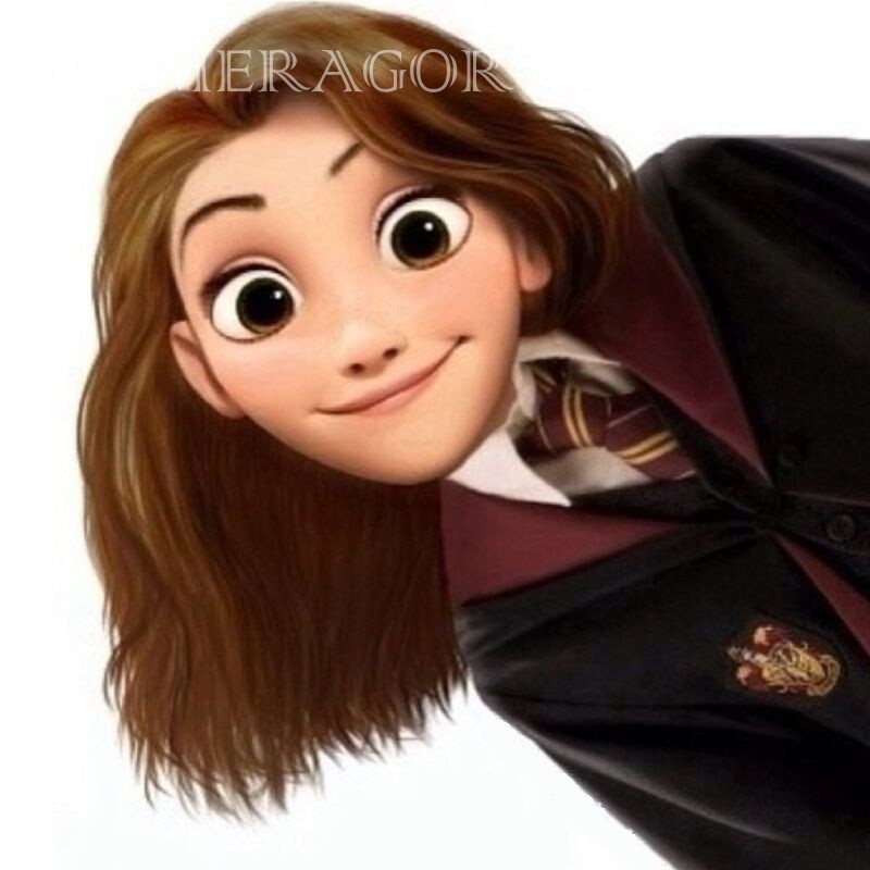 Imagem de avatar legal de Mashup Rapunzel Hermione Granger Desenhos animados Meninas Pessoa, retratos