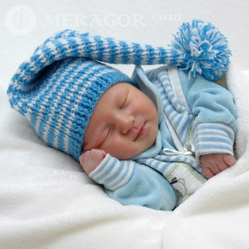 Спящий ребенок на аватар Детские В шапке Лица, портреты