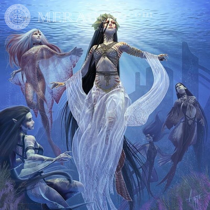 Imagen de avatar de sirena bajo el agua Sirenas