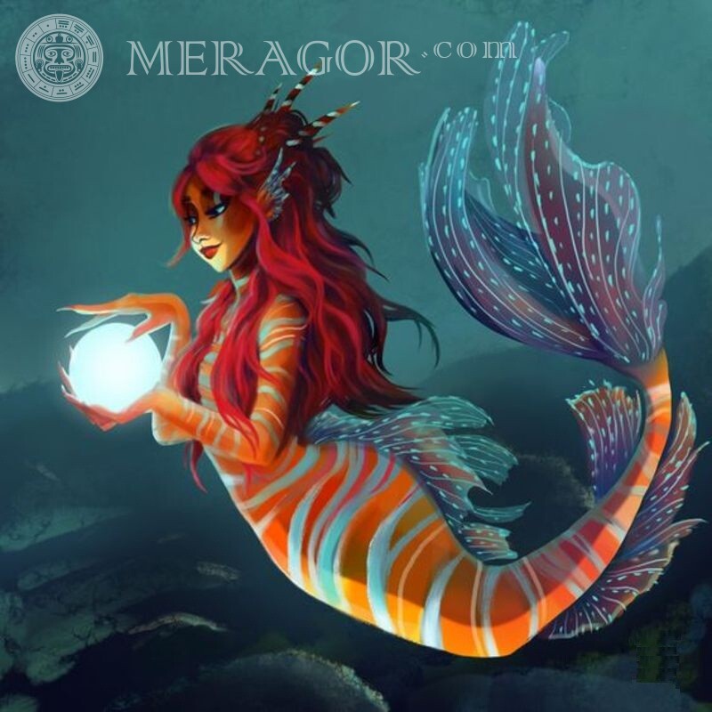 Hermosa sirena en descarga de avatar de Instagram Sirenas