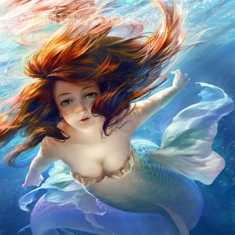 Anime Mermaid for icon All games Anime, figure Mermaids