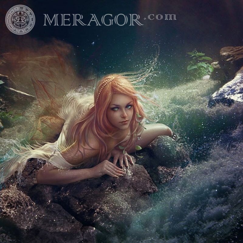 Imagen con sirena en avatar para niña Sirenas