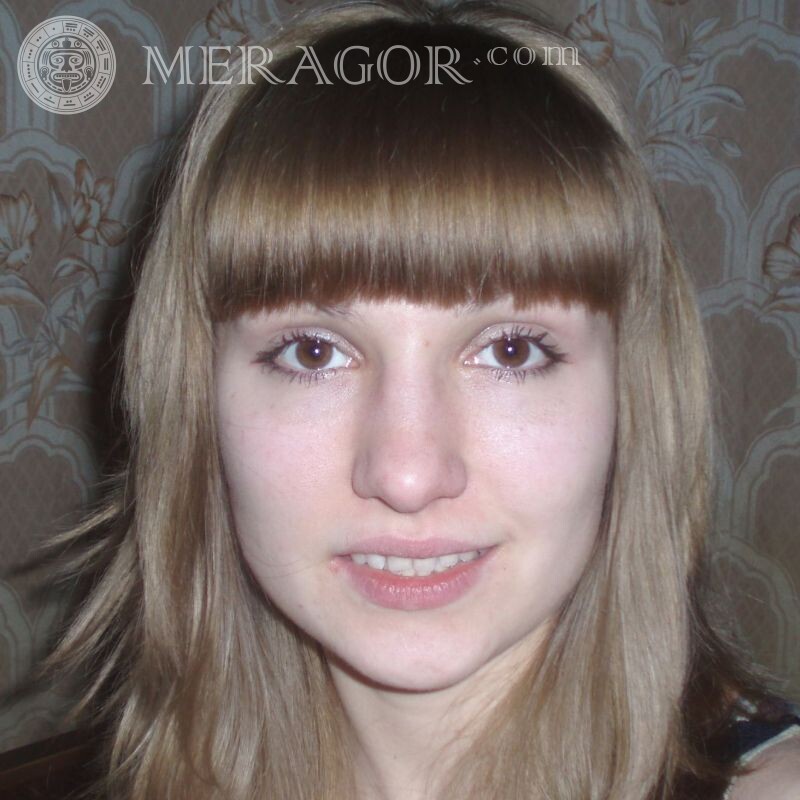 Fake photo of a girl with brown hair Faces, portraits Simple Fair-haired