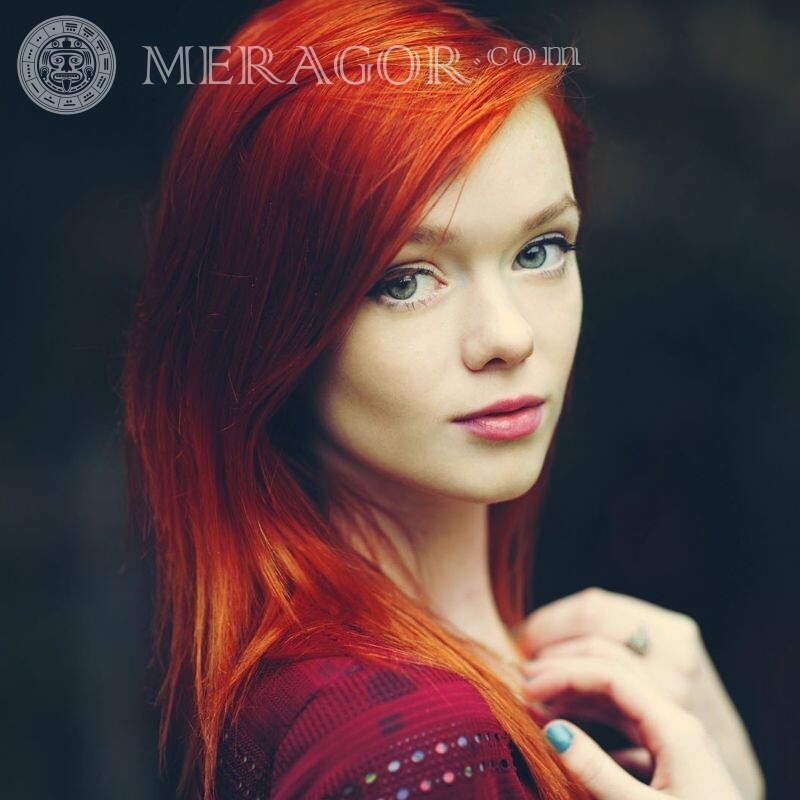 Bright red hair for icon Beauties Faces, portraits Redhead