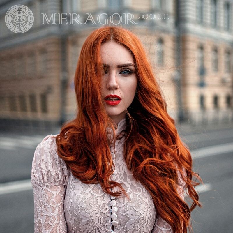 Ава рыжая с длинными волосами Красивые Лица, портреты Рыжие