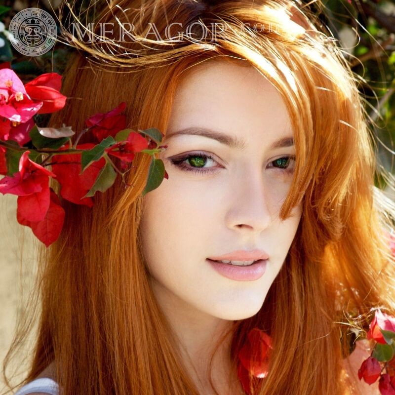 Beautiful photo of a red-haired girl download Faces of girls Girls Beauties Faces, portraits