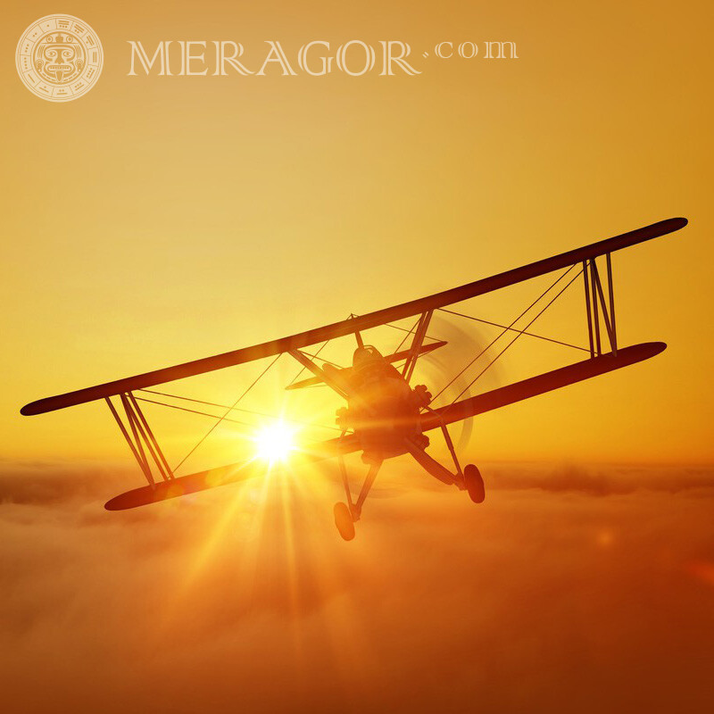 Sun flare and biplane for profile Transport