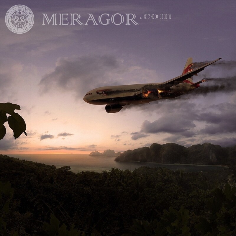 Foto-Download Absturz eines Passagierflugzeugs auf einem Avatar für einen Kerl kostenlos Transport