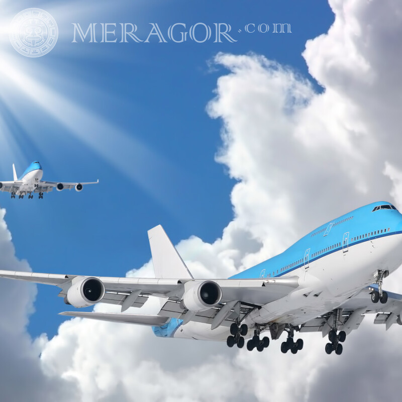 Foto kostenloser Download für einen Avatar für einen Mann ein Passagierflugzeug Transport
