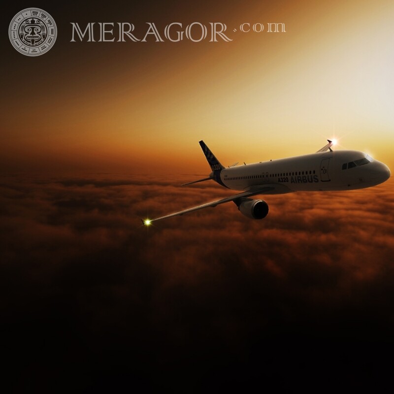 Foto eines Passagierflugzeugs in Ihr Profilbild herunterladen Transport