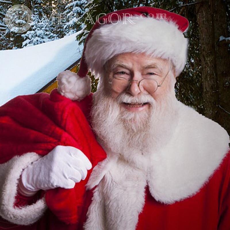 Foto de ano novo do Papai Noel em sua foto de perfil Papai noel Para o ano novo Feriados
