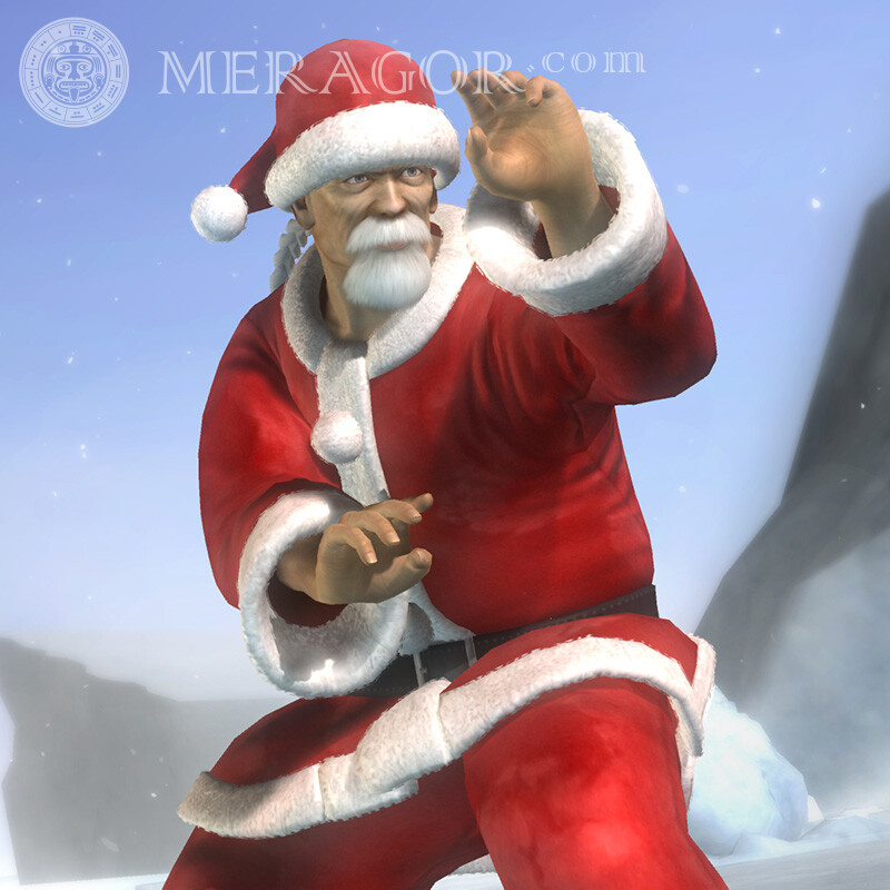 Foto des Weihnachtsmanns lustig auf dem Umschlag Weihnachtsmann Alle Spiele Weihnachten Avatare