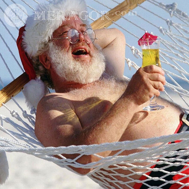 Fotos von Santa Claus lustig auf dem Konto Weihnachtsmann Weihnachten Avatare Feierzeit