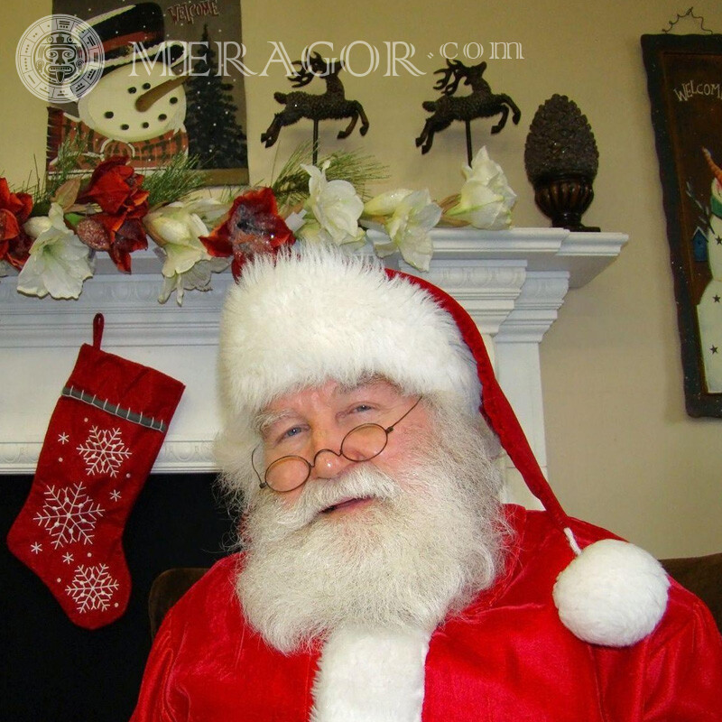 Photo inside the house of Santa Claus Santa Claus New Year Holidays