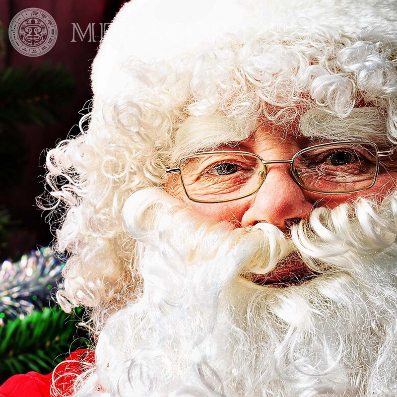 The face of santa claus picture on the avatar Santa Claus New Year Holidays