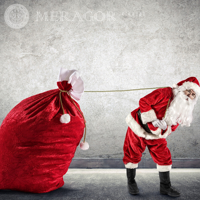 Photo bag of Santa Claus Santa Claus New Year Holidays