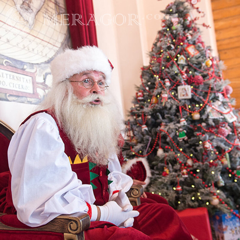 Papai Noel com clip art da árvore de Natal Papai noel Para o ano novo Feriados