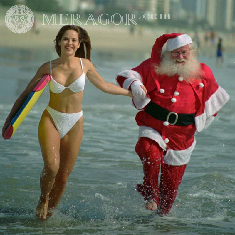 Photos of santa claus funny on the account Santa Claus New Year Holidays
