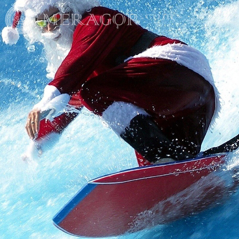 Clip Art De Esquí De Santa Claus Papá Noel Para el año nuevo Fiesta