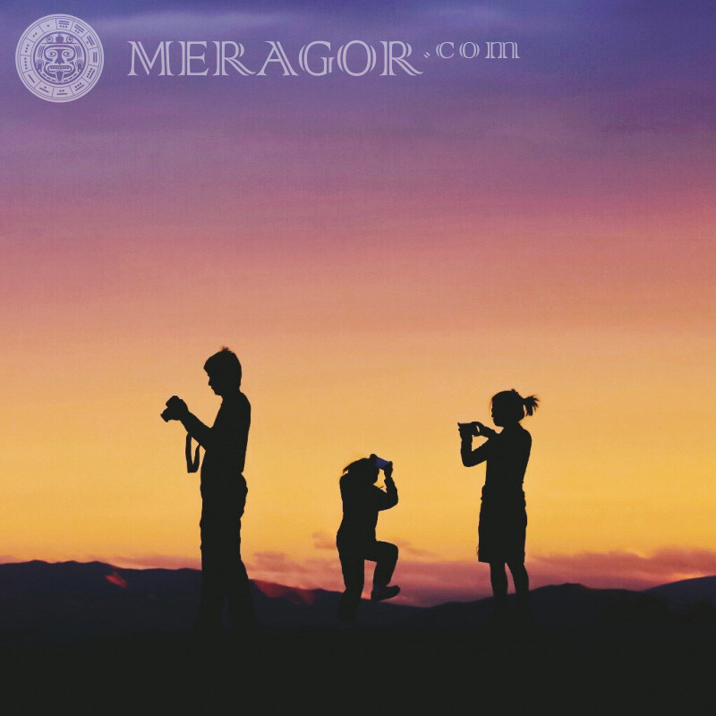 Family of photographers photo Silhouette