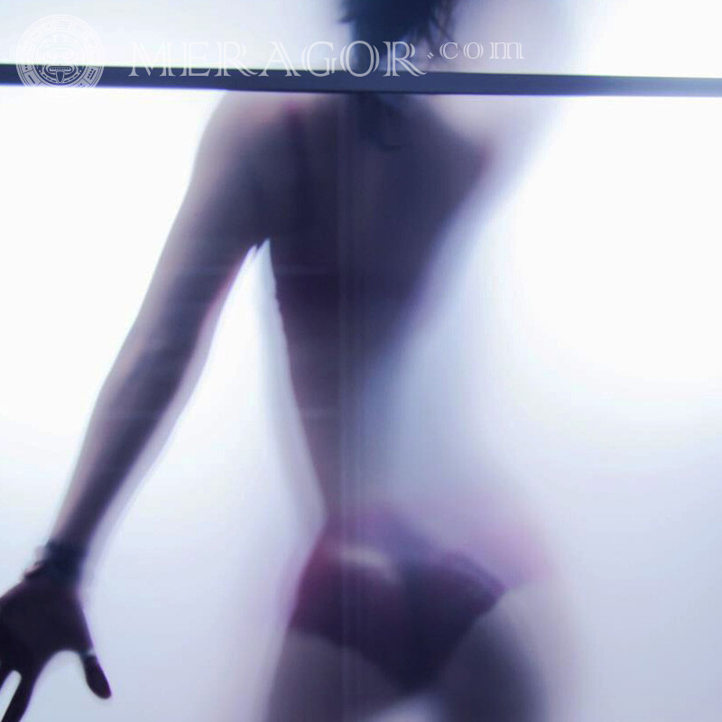Woman behind a glass photo Silhouette Erotic