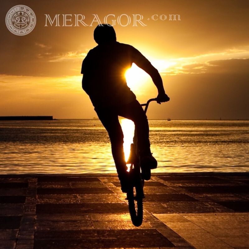Guy sur silhouette avatar vélo Silhouette