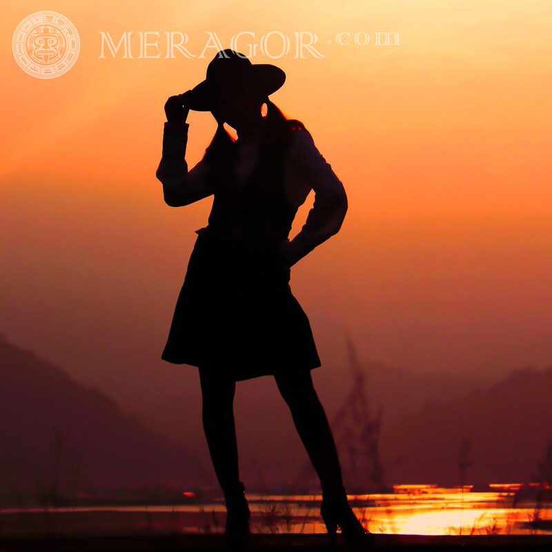 Girl with two ponytails for page Silhouette In a cap
