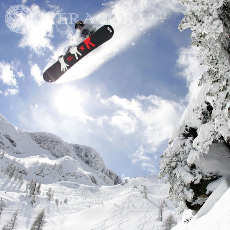 Snowboardfoto auf Ihrem Profilbild Skifahren, Snowboarden Winter Sportliche