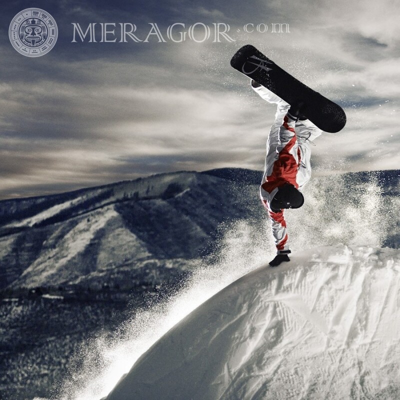 Freestyle on a snowboard photo on your profile picture Skiing, snowboarding Winter Sporty