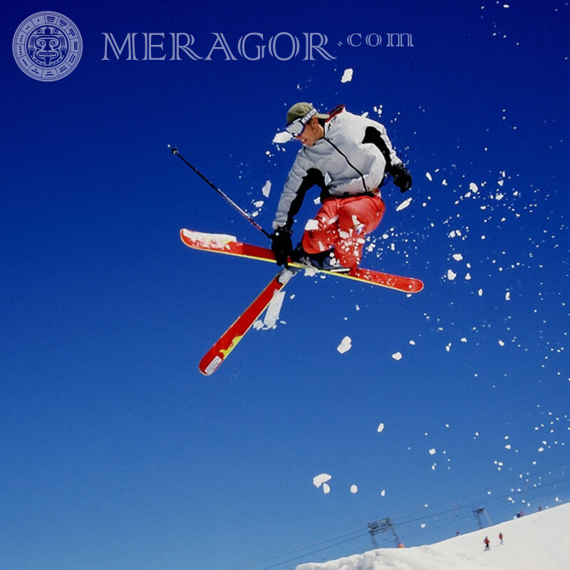 Photo de ski acrobatique pour votre photo de profil télécharger Ski, snowboard Hiver Sportifs