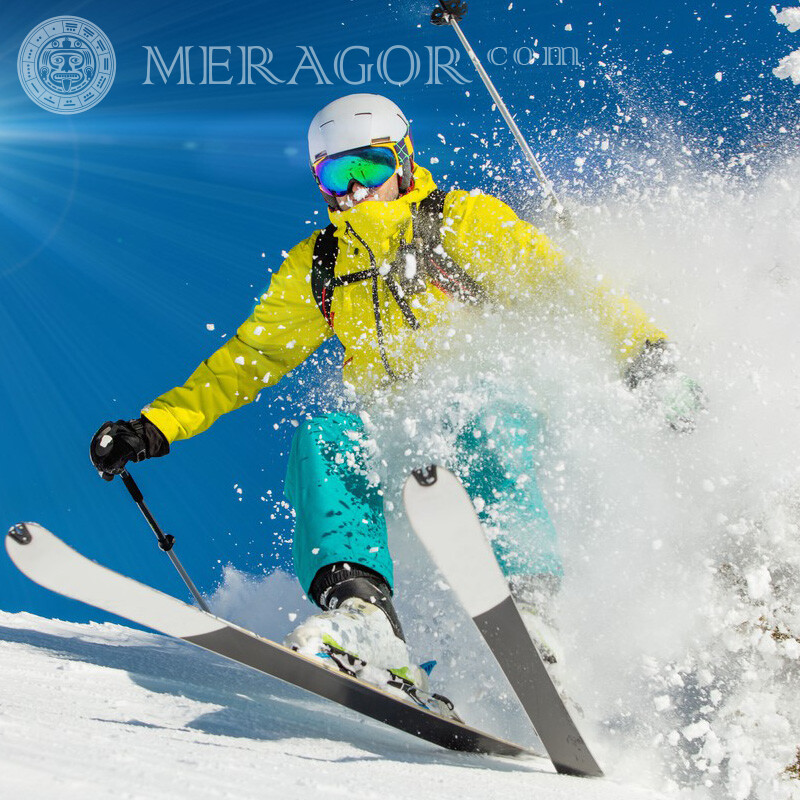 Freestyle alpine skiing equipment photo Mask Sporty
