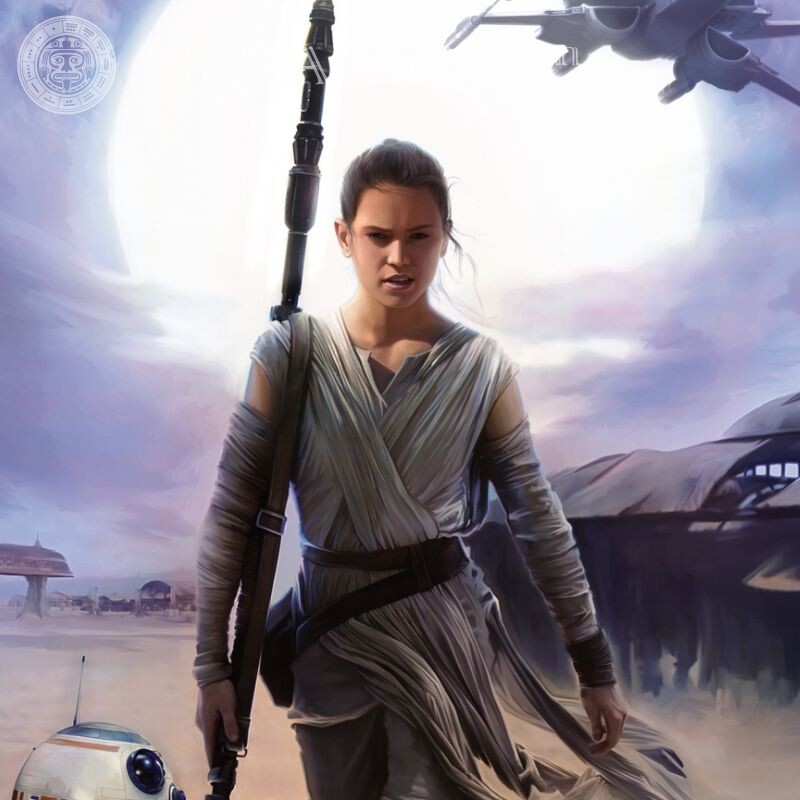 Star Wars 7 Rey Avatar Bild Mädchen Mit Waffe Aus den Filmen