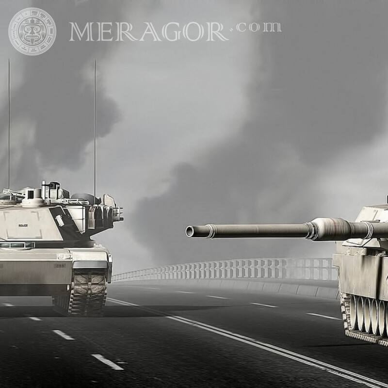Baixe uma foto de um cara, um tanque em um avatar Equipamento militar Transporte