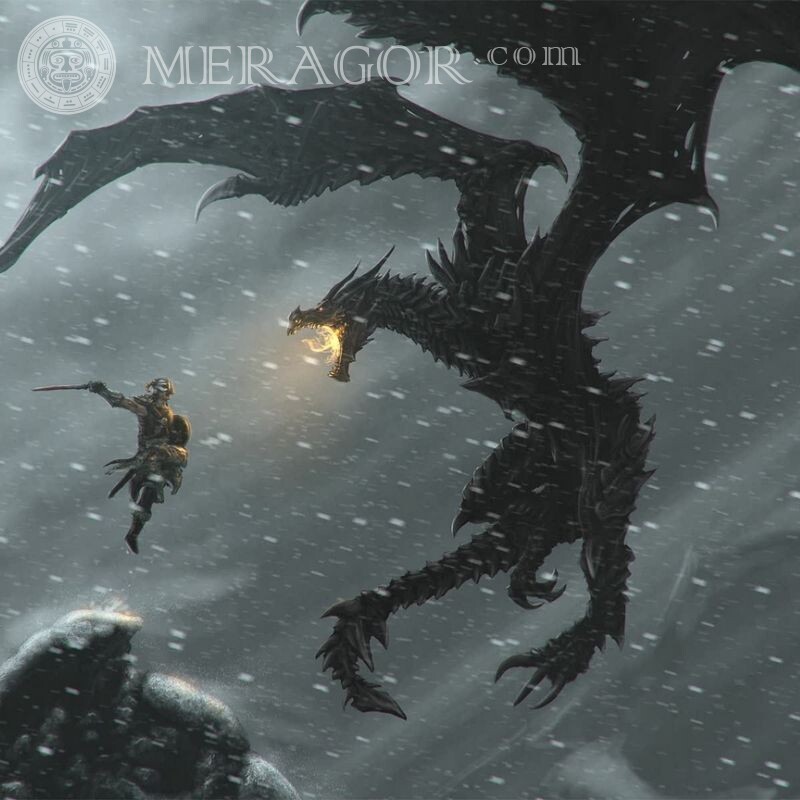 The Elder Scrolls картинка з драконом на аву Дракон Всі ігри