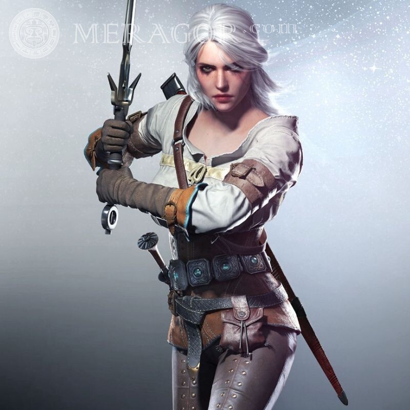 Ciri from the Witcher for icon All games With weapon