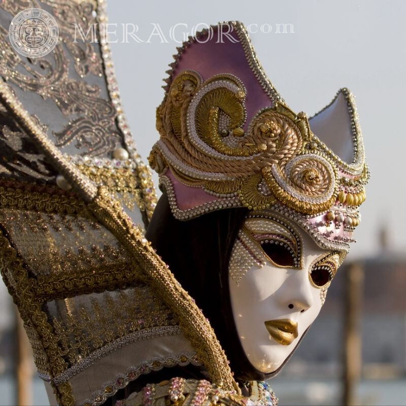 Венецианская маска картинка на аватар В маске Без лица Девушки