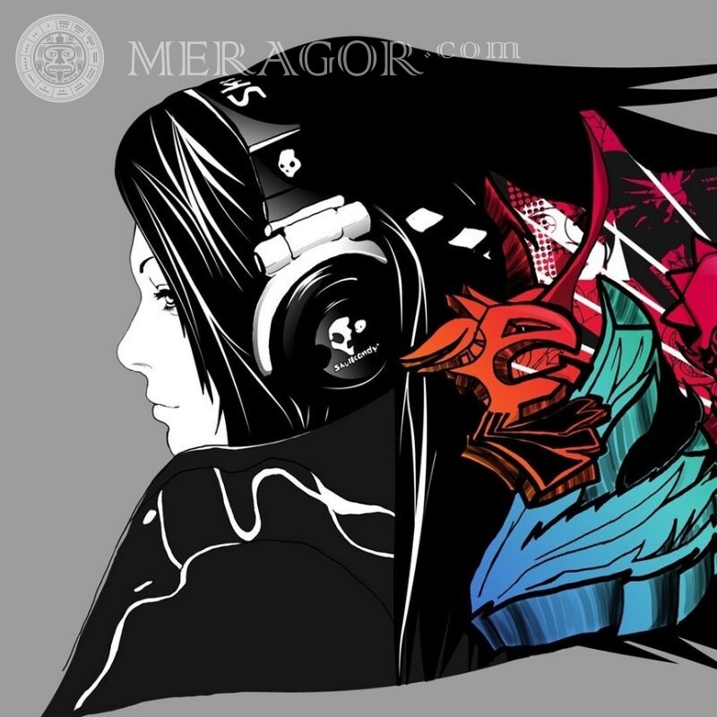 Descarga las mejores fotos de chicas con auriculares En los auriculares Abstracción Anime, figura Morenas