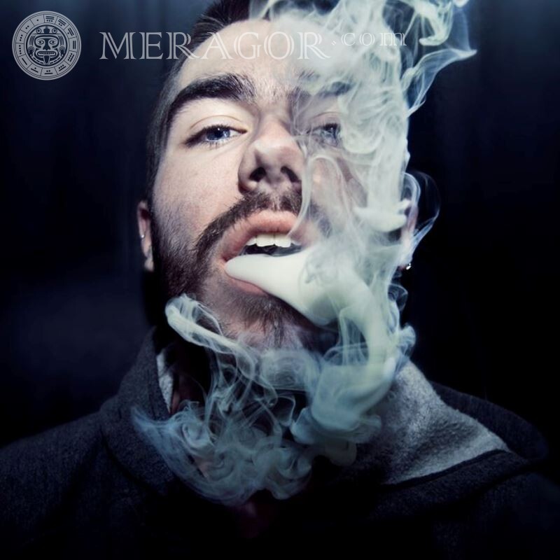 Хлопець в сигаретному димі фото на аву З сигаретою Людина, портрети Всі особи Обличчя хлопців