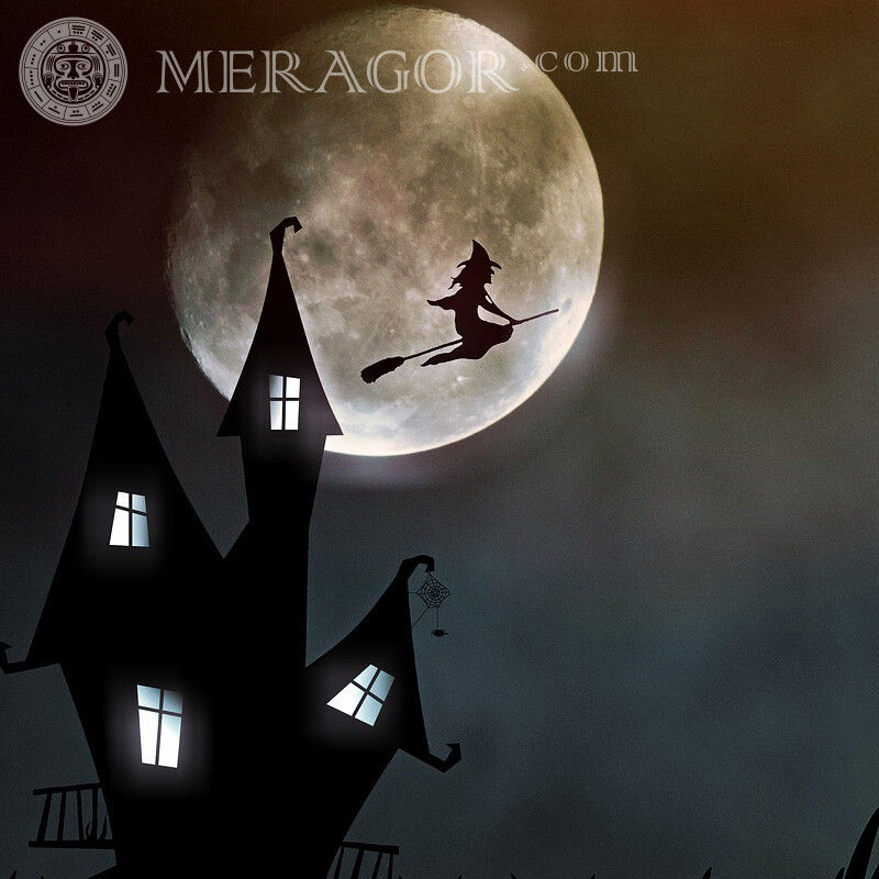 Witch over the house for page Holidays Funny