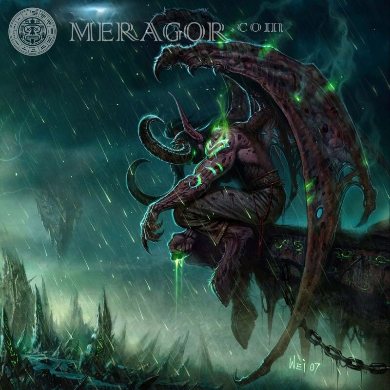 Illidan no avatar da segunda guerra mundial World of Warcraft Todos os jogos Anime, desenho
