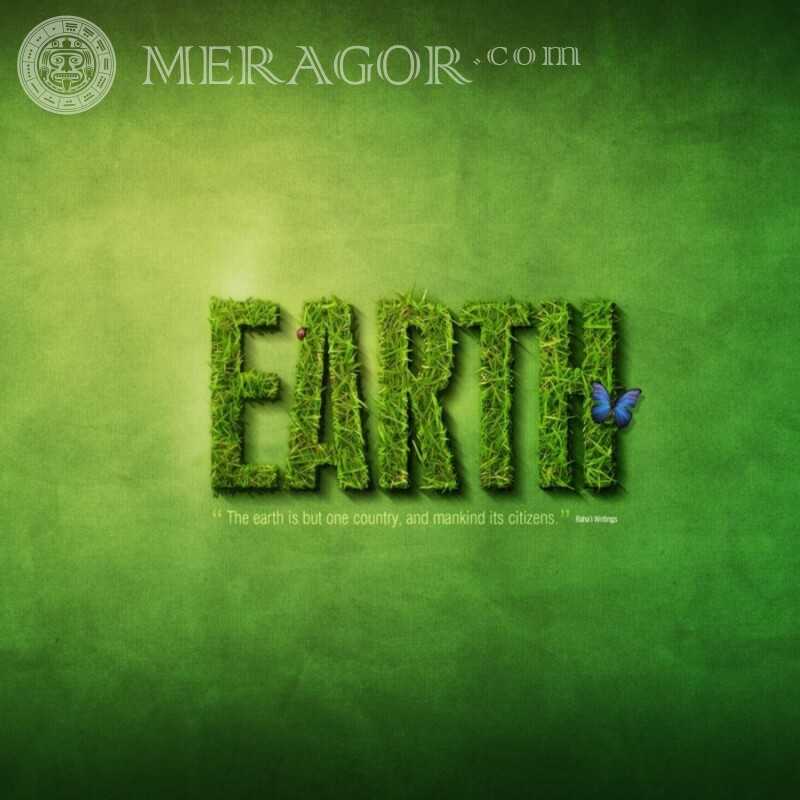 Slogan of the planet Earth on the avatar Logos