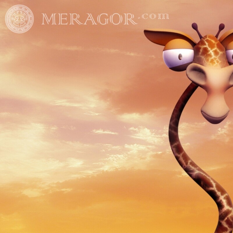 Мультяшний жираф на аватарку Гумор Мультфільм Смішні тварини