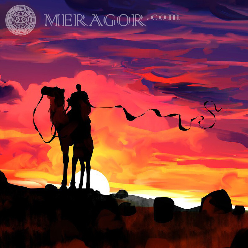 Картина с верблюдом в соцсеть Арабы, мусульмане Аниме, рисунок Другие животные